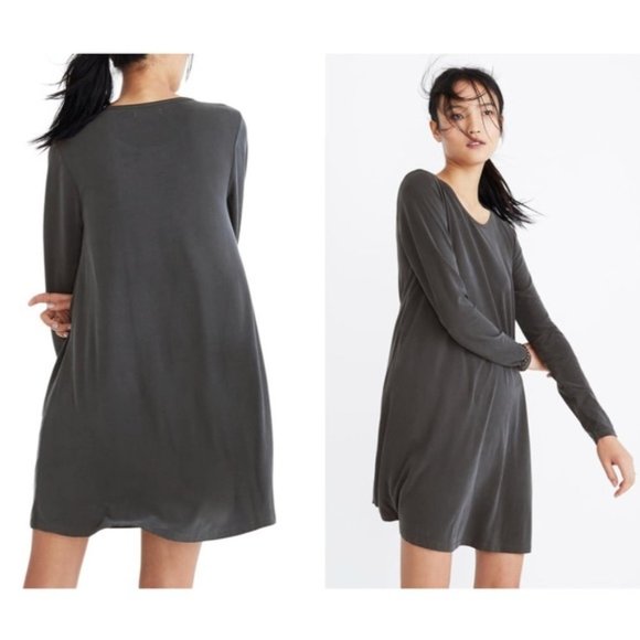 Madewell Sandwashed Swingy T-Shirt Grey Dress Small - Picture 1 of 8